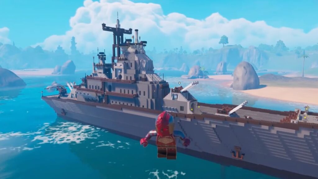 Un incroyable navire de guerre dans Lego Fortnite // Source : Reddit