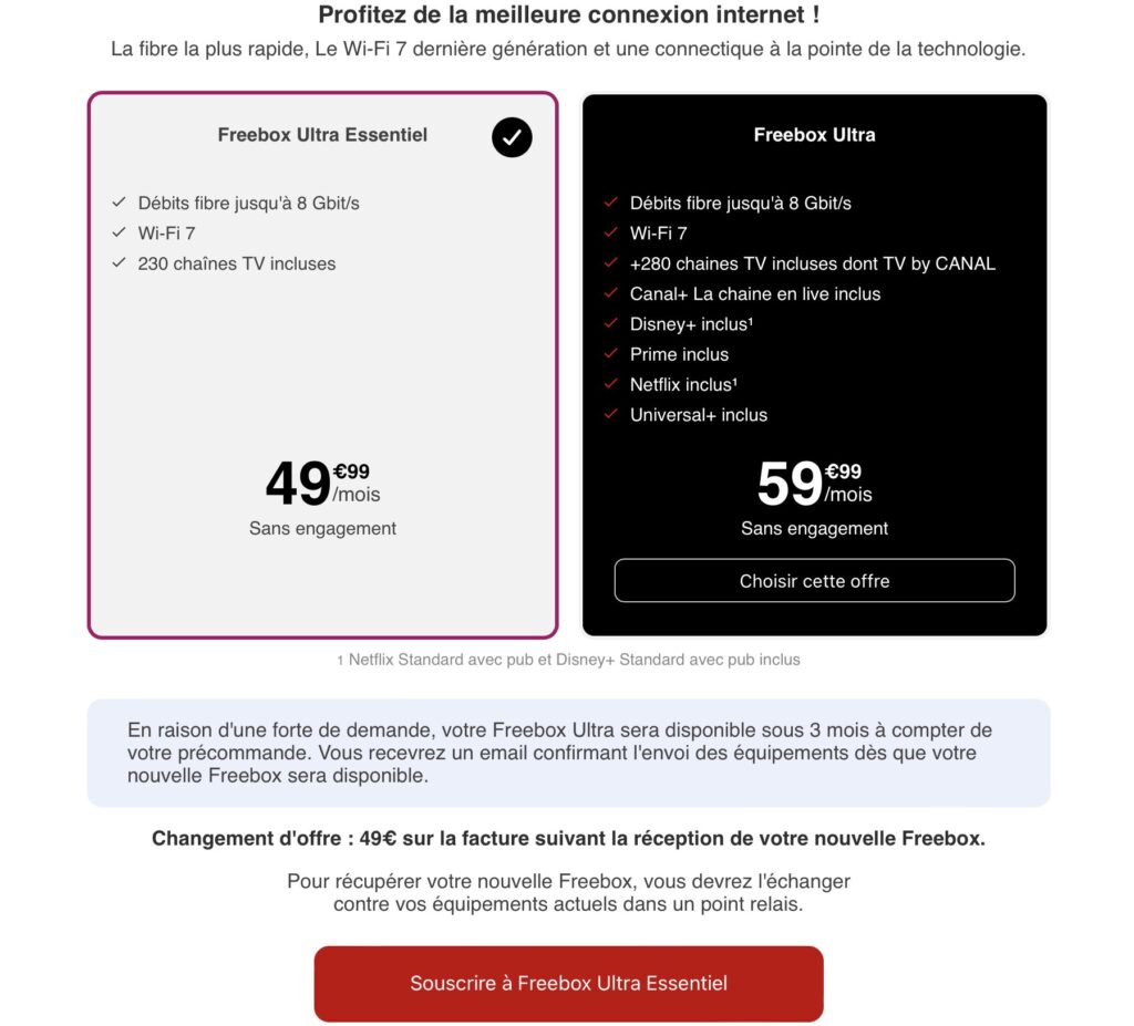 Le portail de migration pour la Freebox Ultra. Le portail de migration pour la Freebox Ultra.