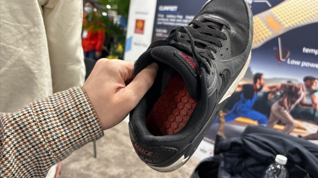 The SoleCooler sole in a shoe.