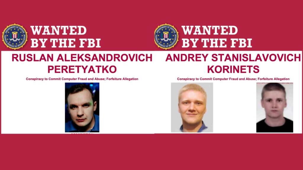 Les visages de deux hackers du groupe Coldriver. // Source : FBI