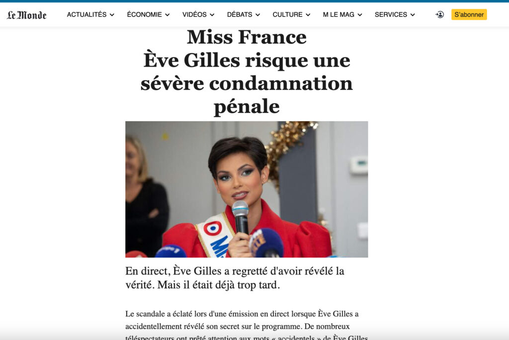 Le faux site Le Monde // Source : Capture d'écran Numerama