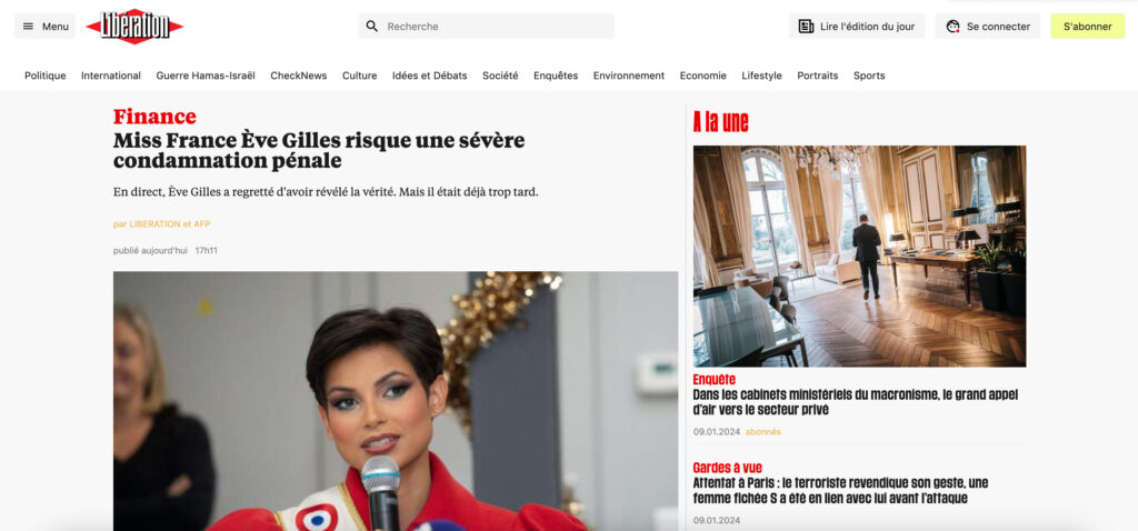 Le faux site Libération // Source : Capture d'écran Numerama