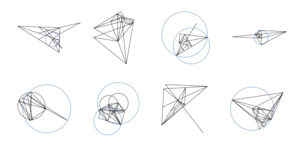 Des figures générées par les chercheurs de Google DeepMind pour entraîner AlphaGeometry // Source : Google