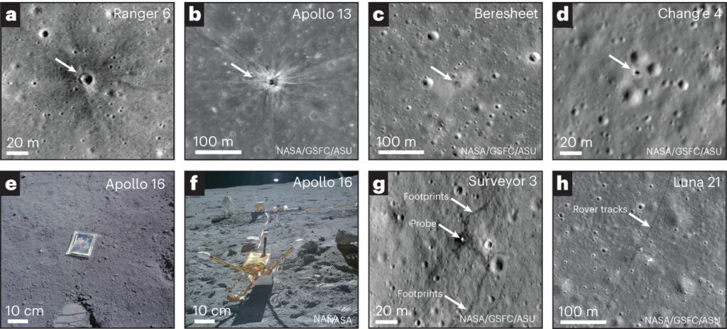 Impacts humains sur la Lune. // Source : Nasa / Carrousel Nature Geosciences