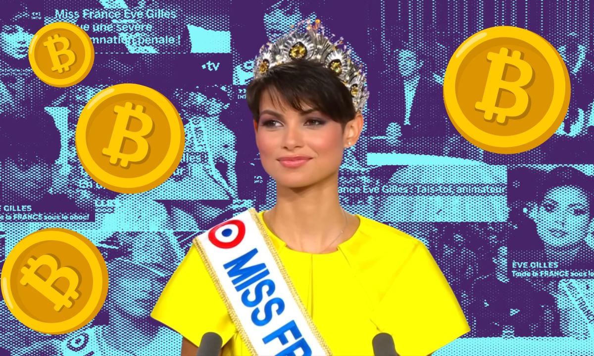 L'image d'Èves Gilles, Miss France 2024, est détournée pour promouvoir une arnaque crypto  // Source : Montage Numerama