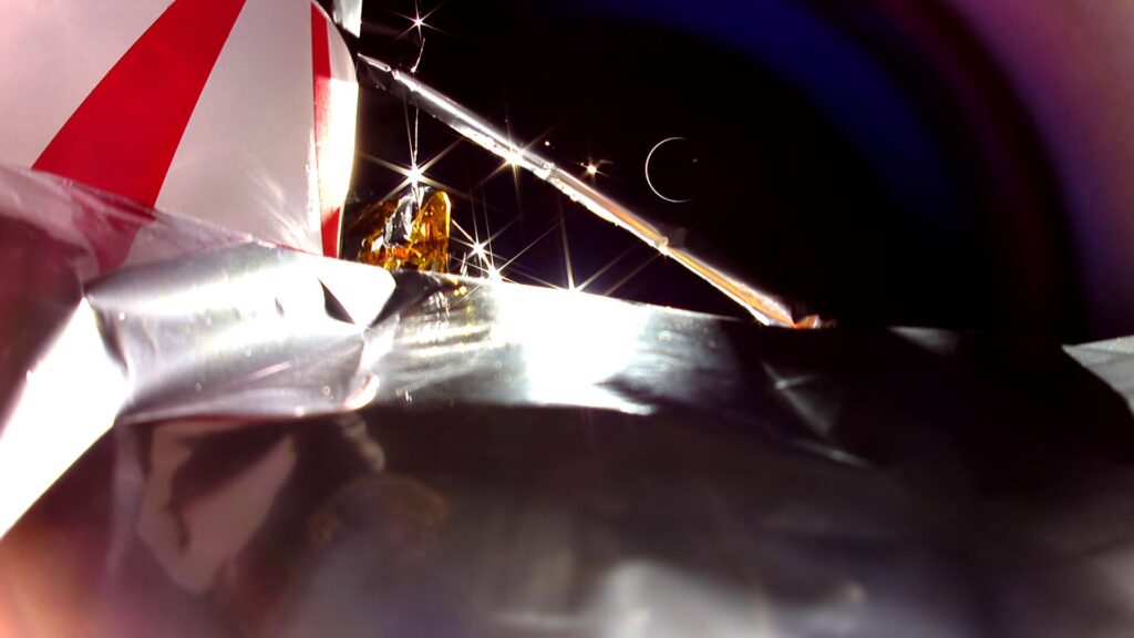 Dernière image de Peregrine dans l'espace avant de mourir. // Source : Astrobotic Technology