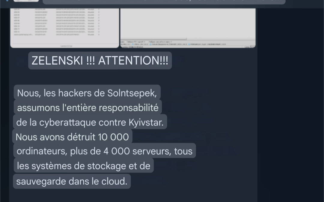 La revendication sur la chaîne Telegram des hackers. // Source : Numerama