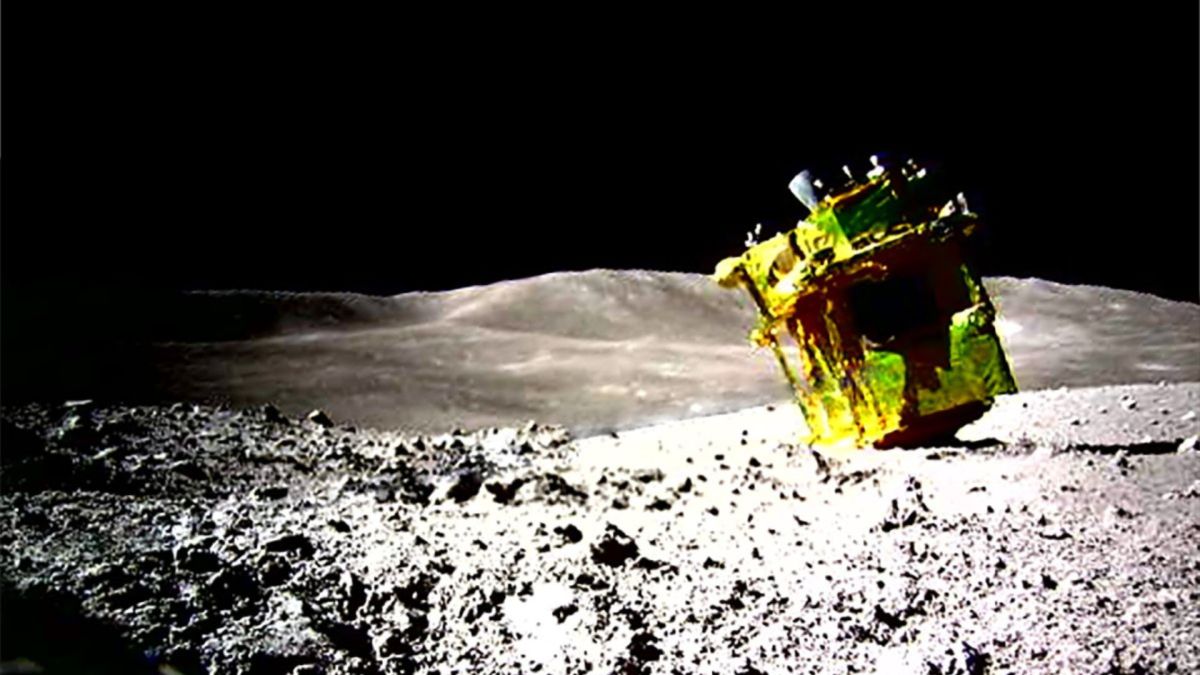 SLIM sur la Lune. // Source : Jaxa / Thomas Appéré (image recadrée)