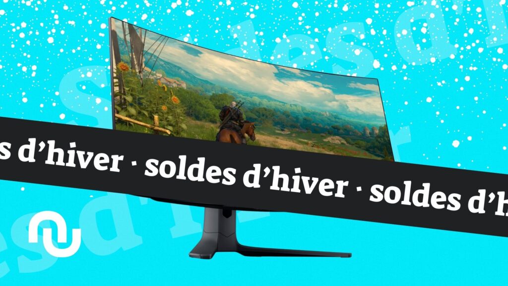 The Dell AllienWare curved screen on sale is perfectly cut for gaming // Source: Numerama editing