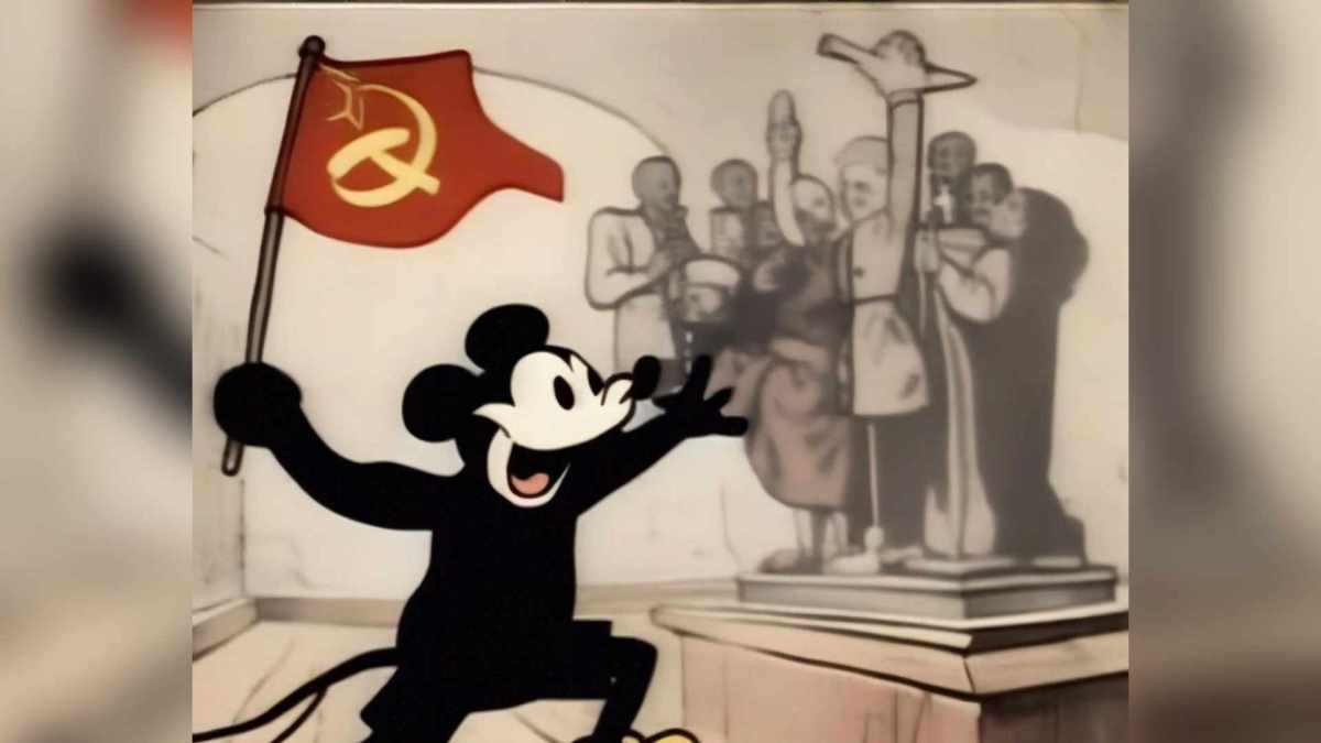 Avec l'IA, Steamboat Willie est devenu communiste // Source : Pierre-Carl Langlais