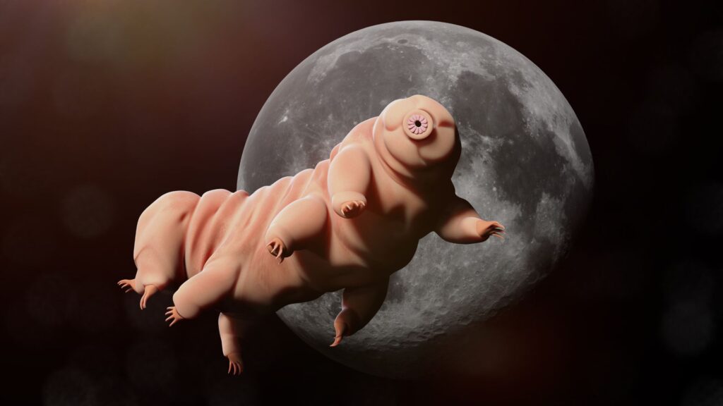 Tardigrades survive on the Moon // Source: Canva