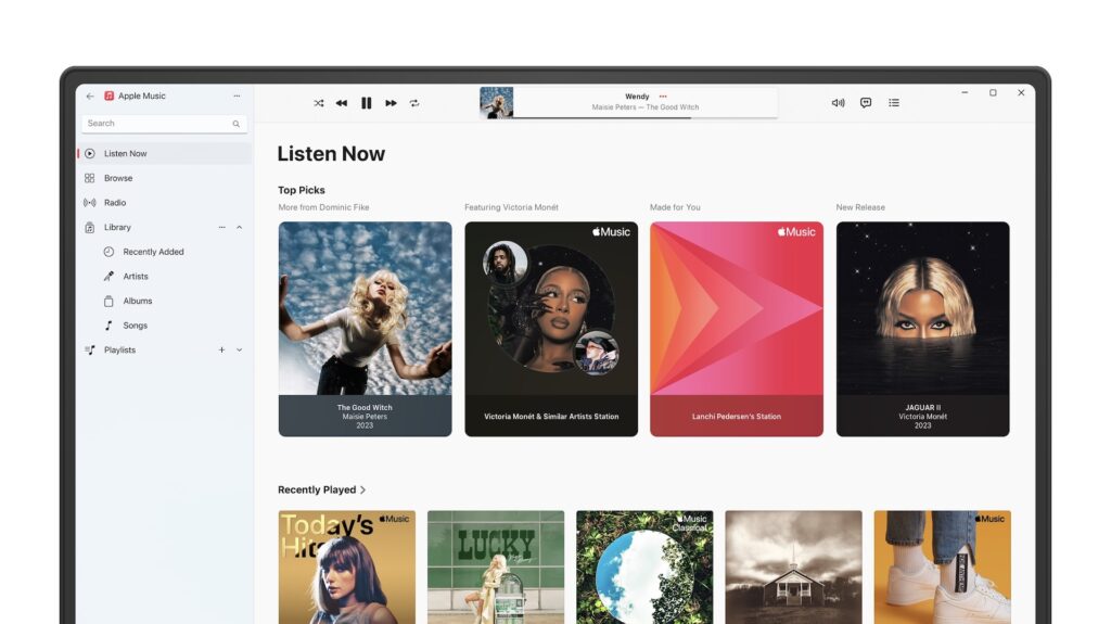 Apple Music on Windows // Source: Microsoft