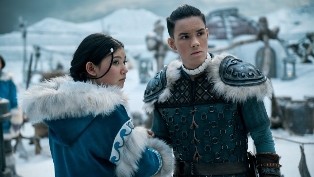 Katara et Sokka dans Avatar, le dernier maître de l'air // Source : Robert Falconer / Netflix