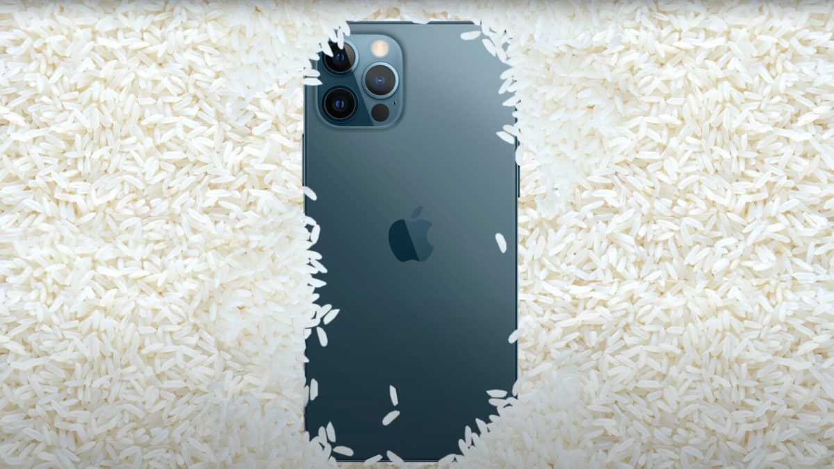 iPhone dans du riz // Source : Capture d'écran YouTube