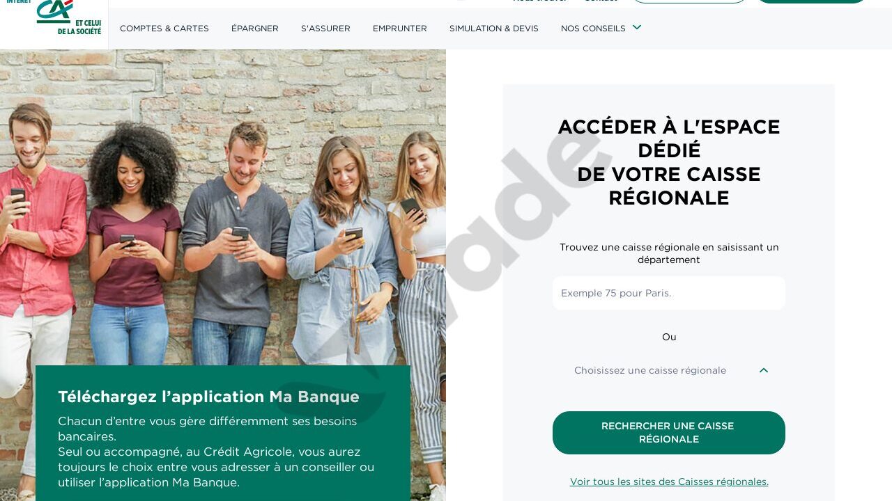 Un faux site usurpant le crédit agricole. // Source : Vade