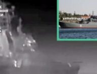 Les images de l'attaque du drone naval // Source : Ministère ukrainien de la défense