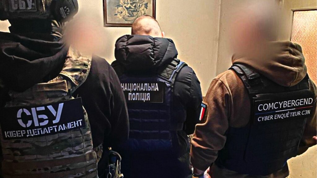 Images of the arrest of Lockbit hackers.  // Source: Ukrainian National Police