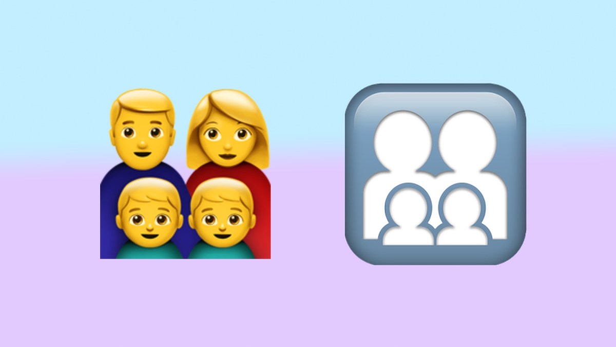 Les anciens et nouveaux emoji famille. // Source : Numerama