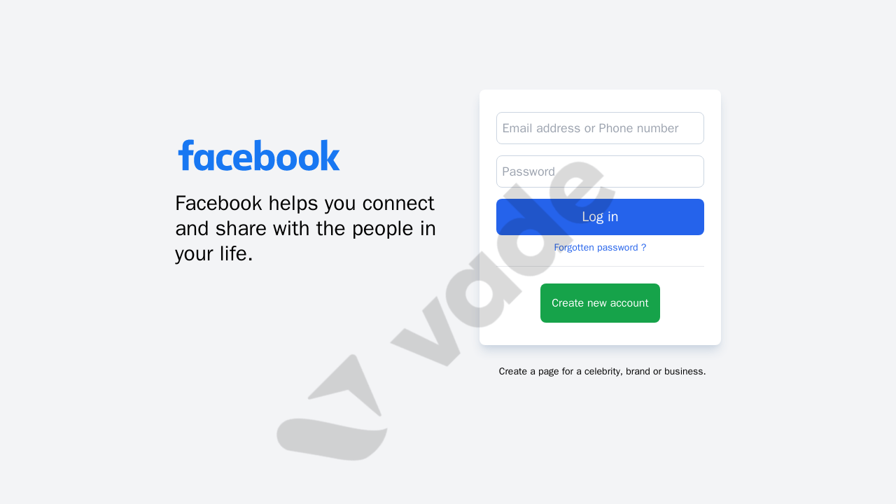 An example of Facebook phishing.  // Source: Vade