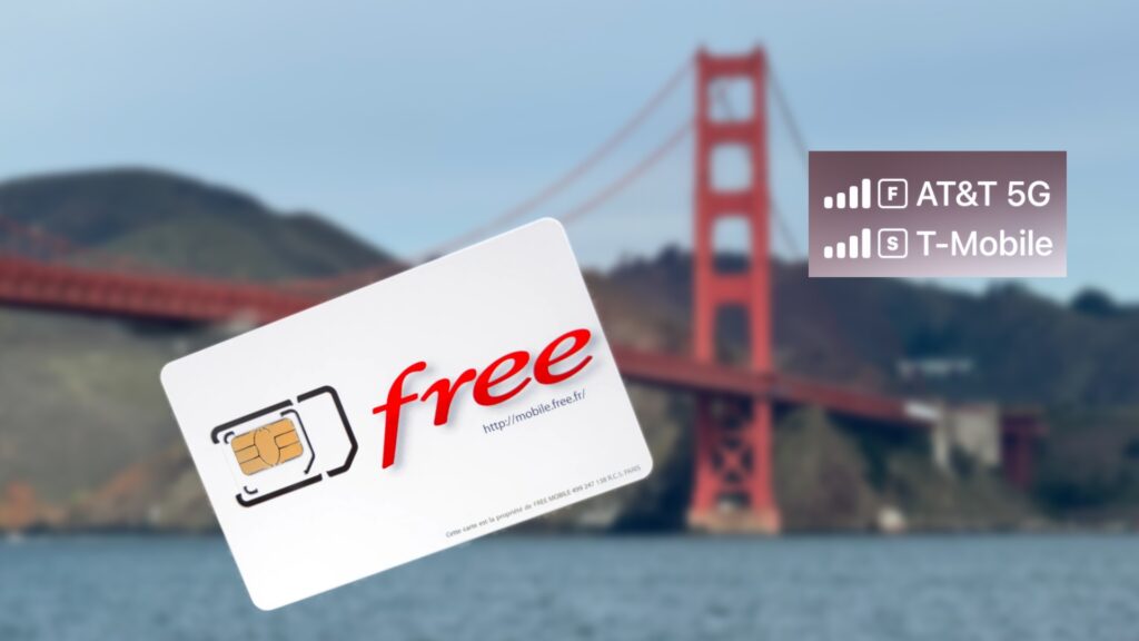 Une carte Free Mobile à San Francisco. // Source : Numerama Une carte Free Mobile à San Francisco. // Source : Numerama