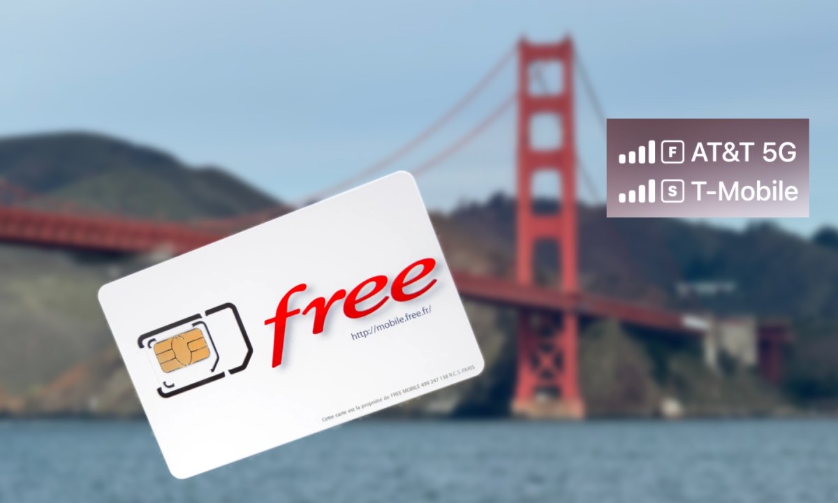 Une carte Free Mobile à San Francisco. // Source : Numerama