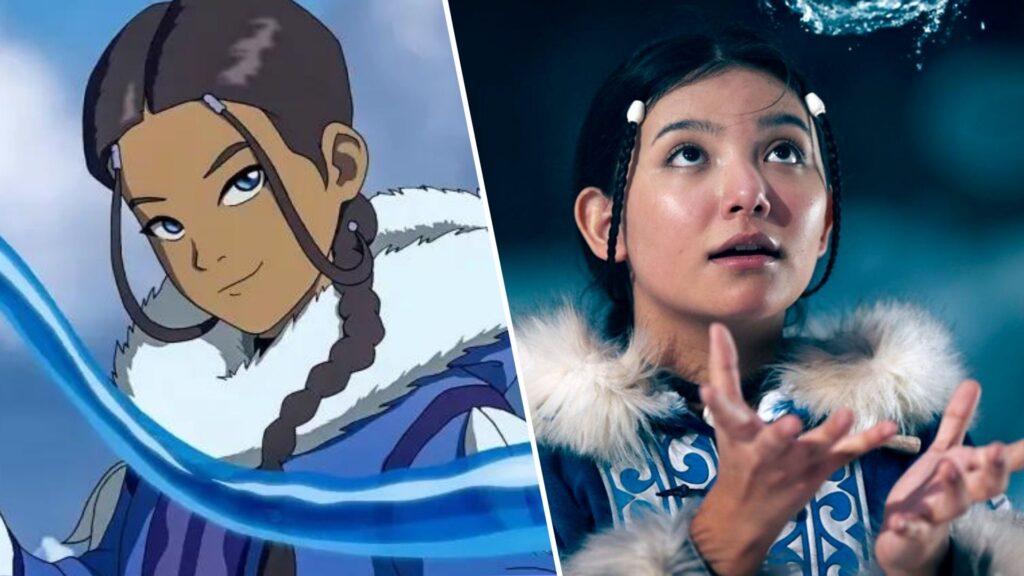 Katara dans l'animé / dans la série Netflix. // Source : Nickelodeon / Netflix