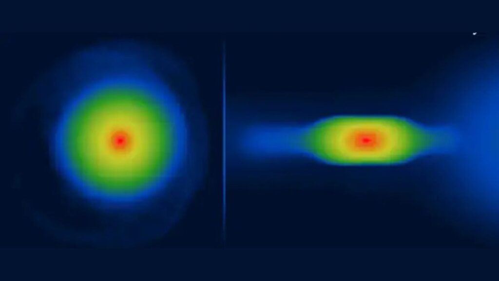 Scientists' simulations, highlighting flattened planets.  // Source: University of Central Lancashire