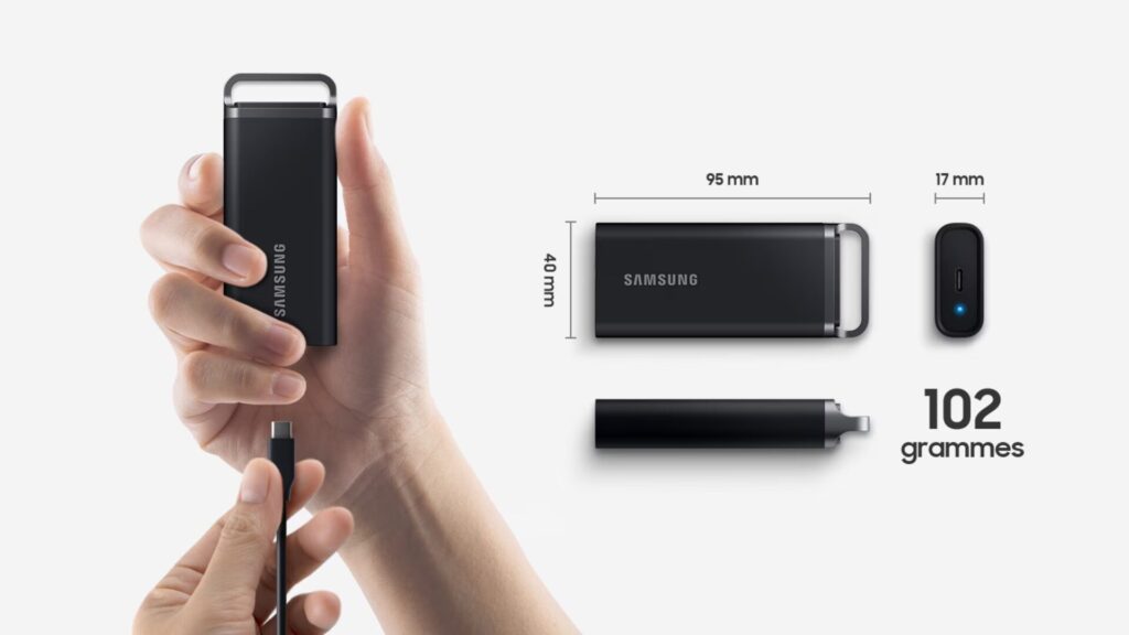 Le T5 Evo de Samsung est un SSD très compact // Source : Samsung
