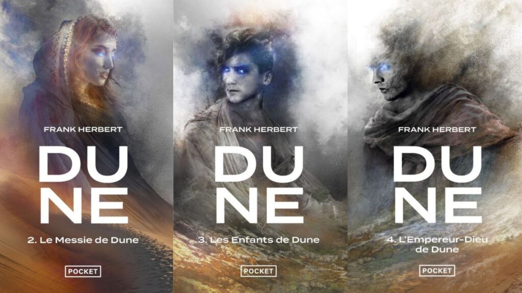 Les tomes 2, 3 et 4 de Dune (sur 6 en tout). // Source : Pocket
