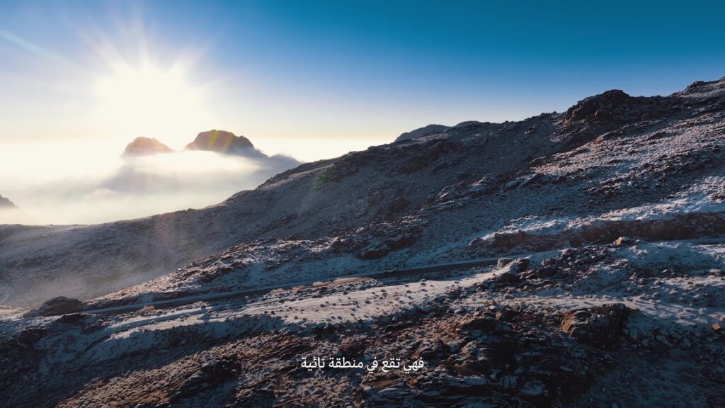 A (very thin) layer of snow on Trojena // Source: Trojena / YouTube