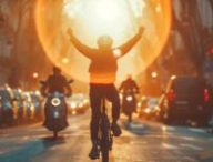 Un cycliste victorieux sur la vie // Source : Numerama avec Midjourney