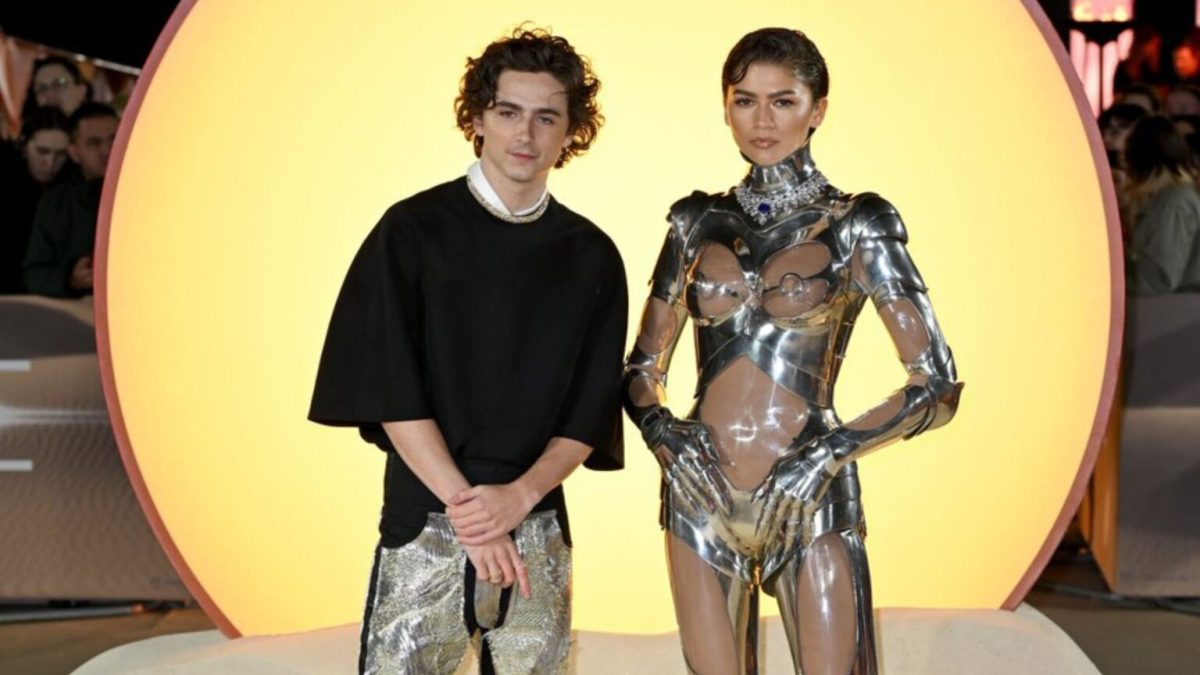 Timothée Chalamet et Zendaya à l'avant-première de Dune 2, à Londres. // Source : Image promotionnelle de Warner Bros UK