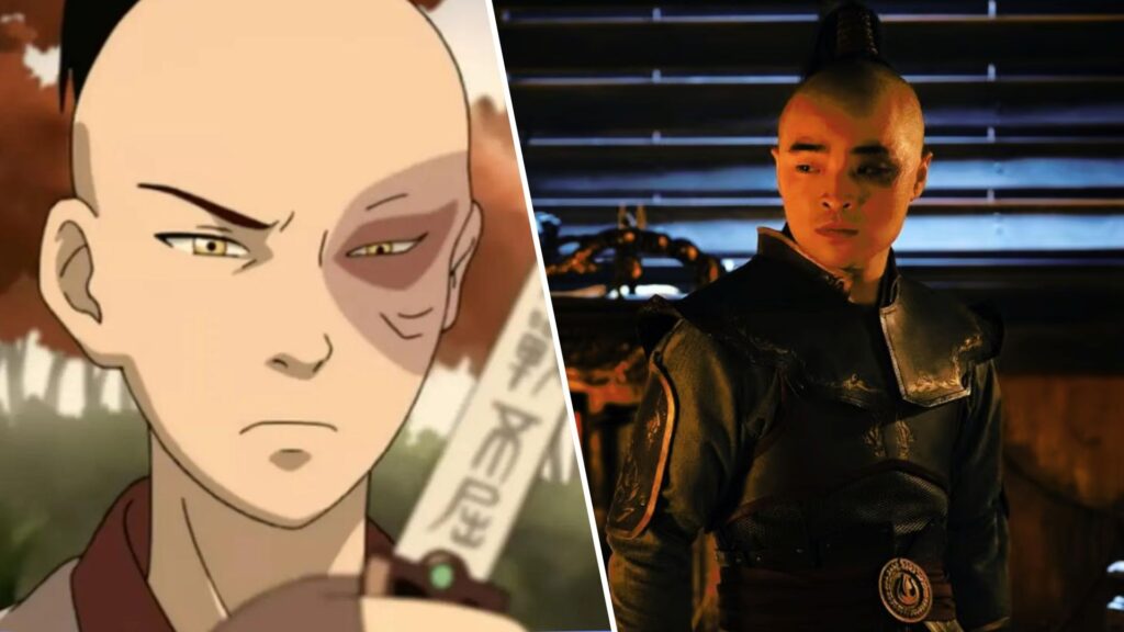 Zuko dans l'animé / dans la série Netflix. // Source : Nickelodeon / Netflix