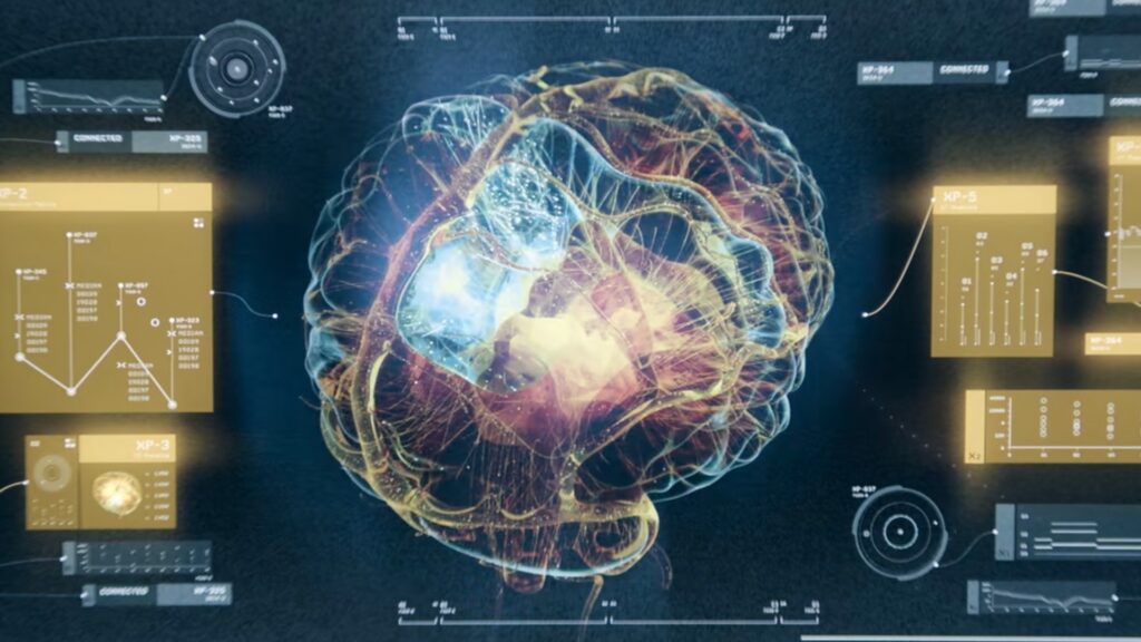 Les fameuses ondes cérébrales du casque VR, qui font de la série un programme de science-fiction. // Source : Netflix
