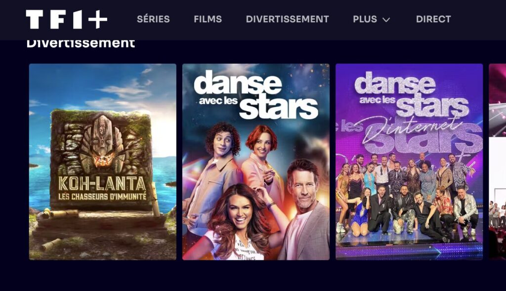 On TF1+, Michou's show is right next to the real DALS.