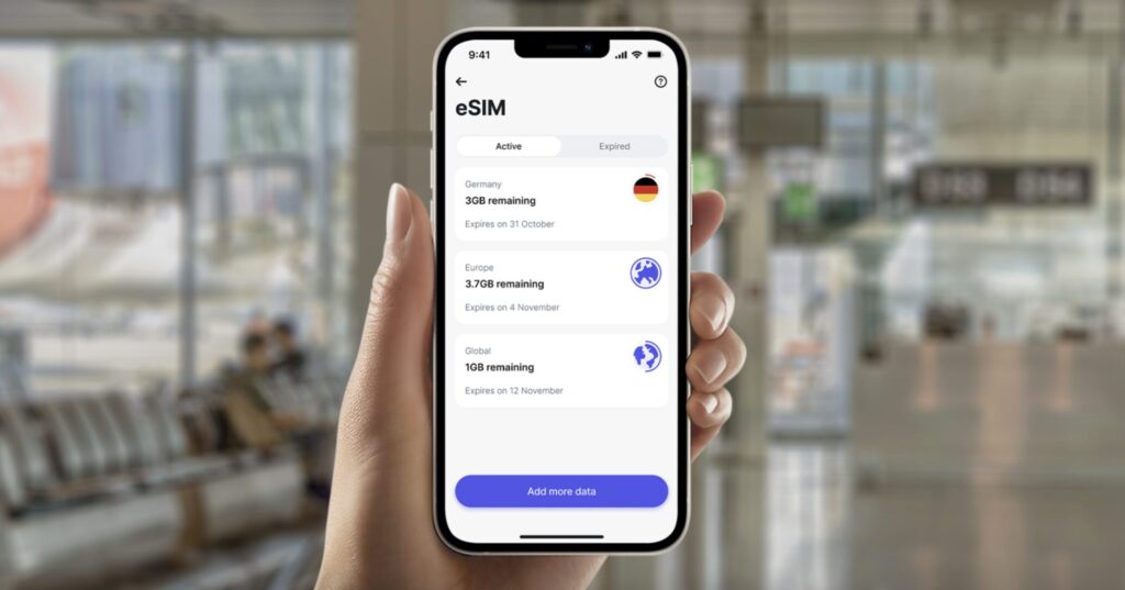 The eSIM menu in the Revolut app allows you to view the rights you have.