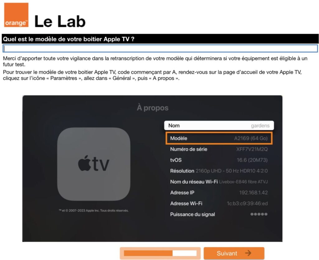 Orange is surveying users who own an Apple TV or an Android TV decoder.