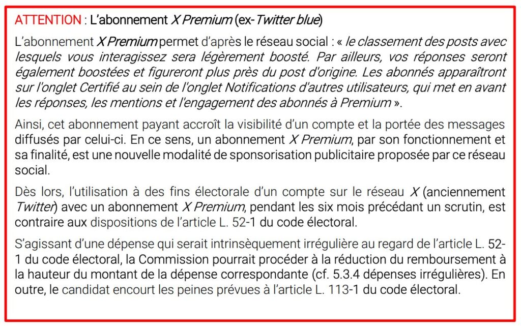 L'encart dédié à l'abonnement X Premium // Source : CNCCFP