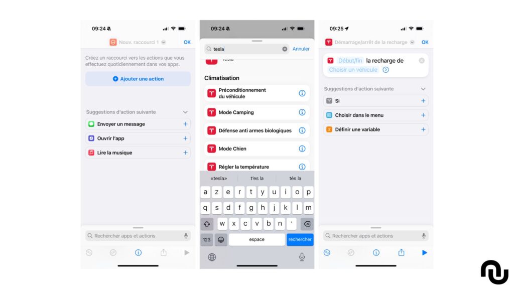 Les étapes pour créer un raccourci Tesla