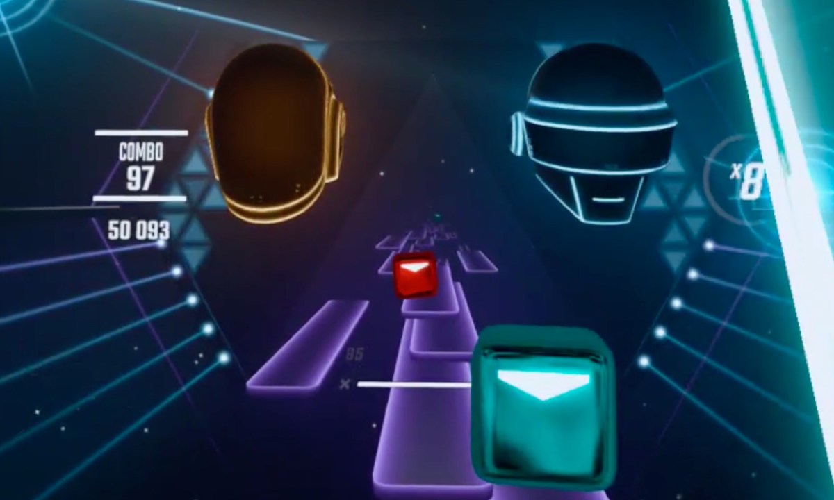 Daft Punk dans Beat Saber, sur un Meta Quest Pro. // Source : Capture Numerama