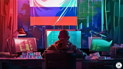 Des groupes de hackers russes sont payés pour harceler l'occident. // Source : Numerama avec Midjourney