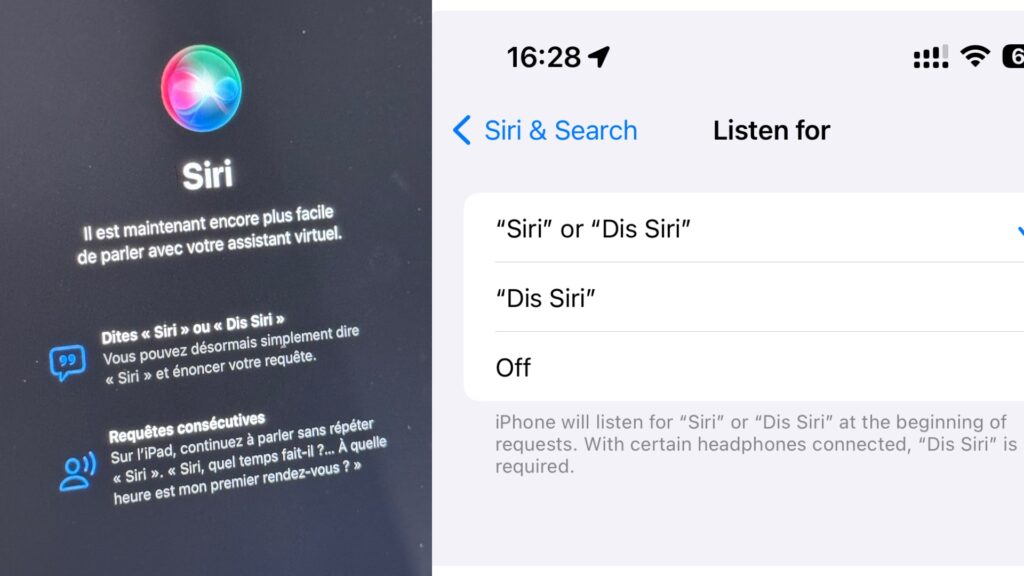 Après l'installation d'iOS 17.4, l'iPhone prévient qu'il peut désormais reconnaître le mot-clé « Siri ».