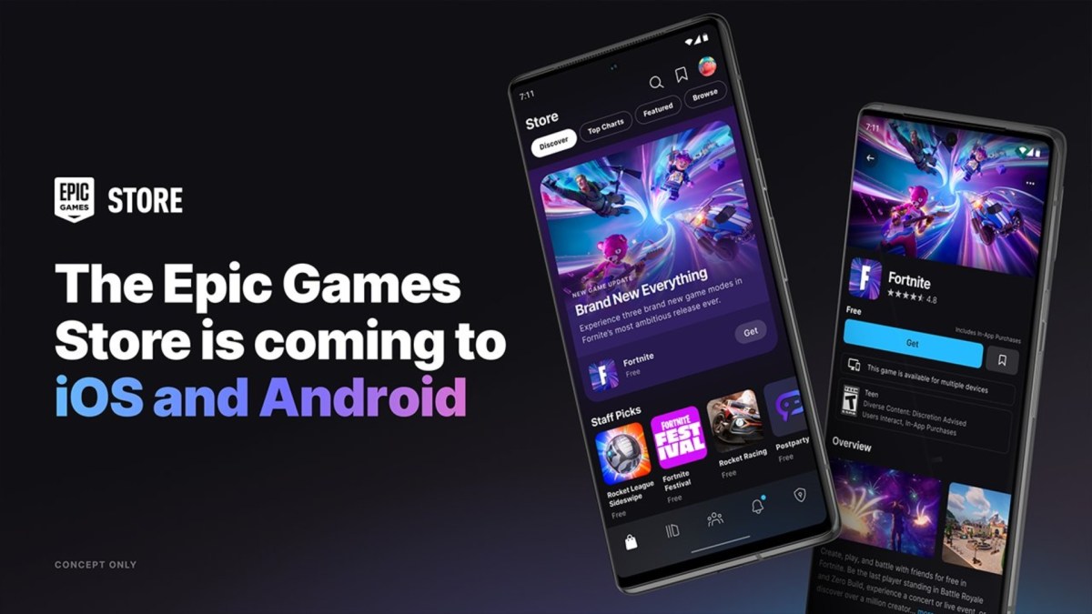 L'Epic Games Store sur smartphone. // Source : Epic