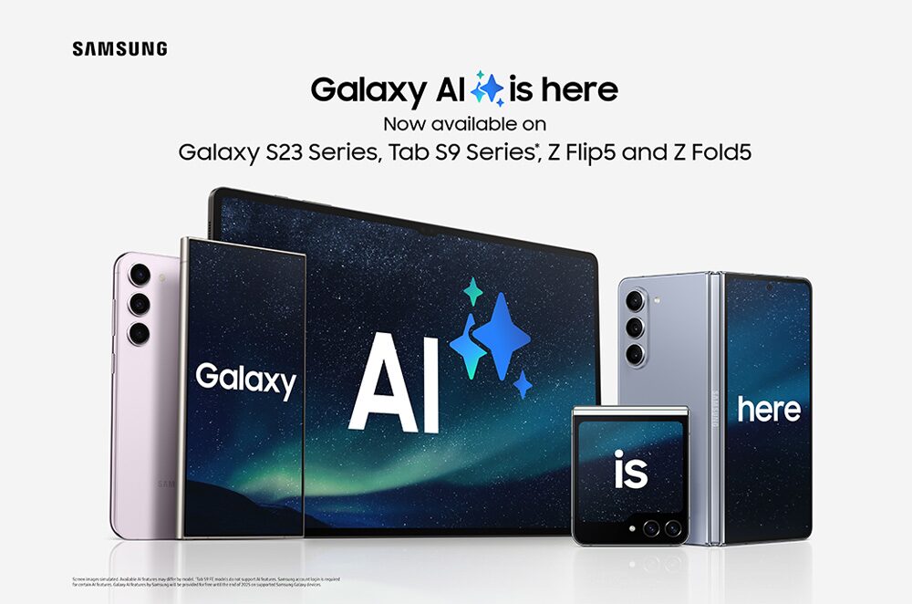 L'image officielle du déploiement de Galaxy AI sur d'anciens appareils.
