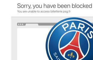 Le blocage sur le site du PSG. // Source : Numerama