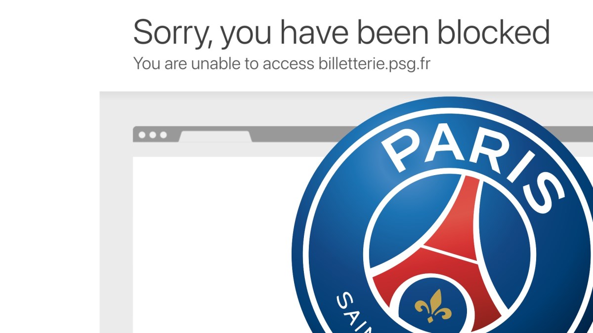 Le blocage sur le site du PSG. // Source : Numerama