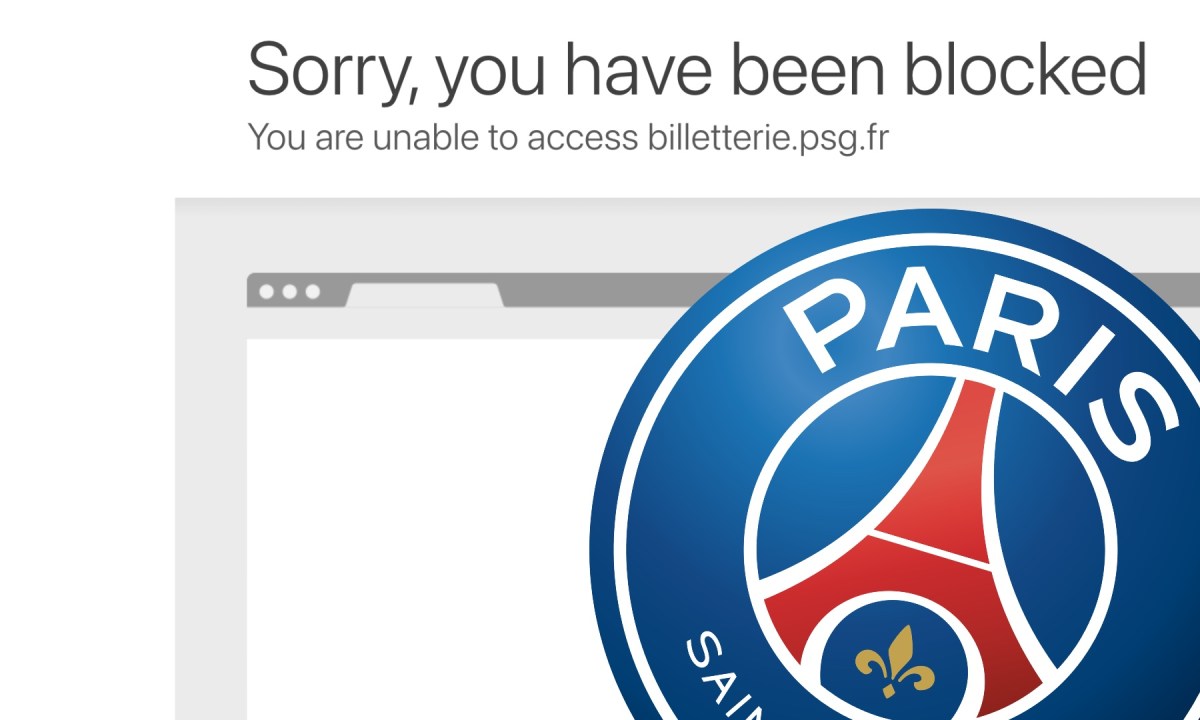 Le blocage sur le site du PSG. // Source : Numerama