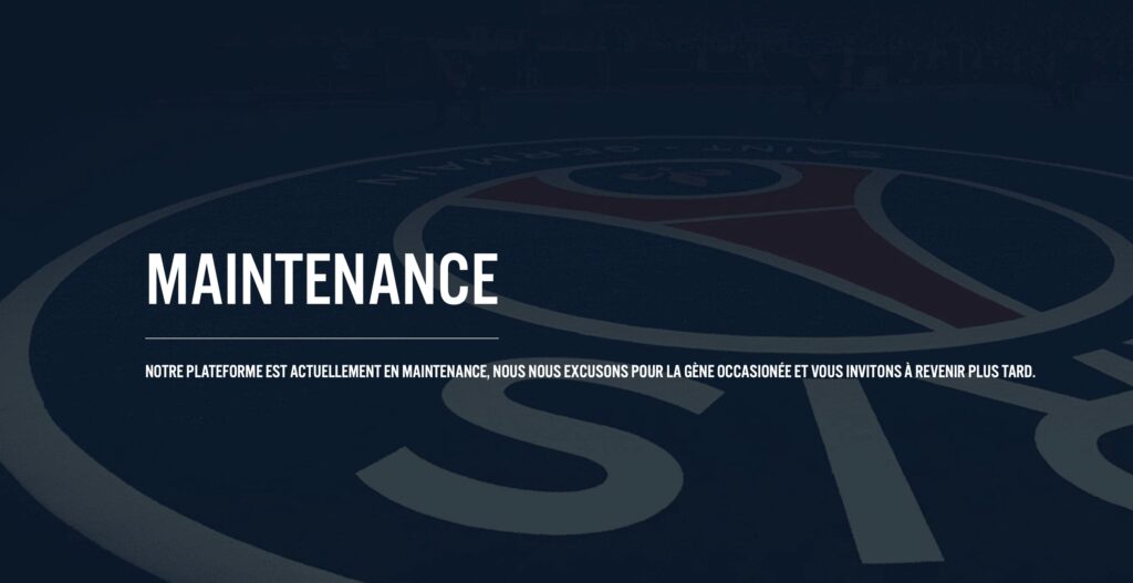 La page de maintenance remplace parfois la file d'attente.