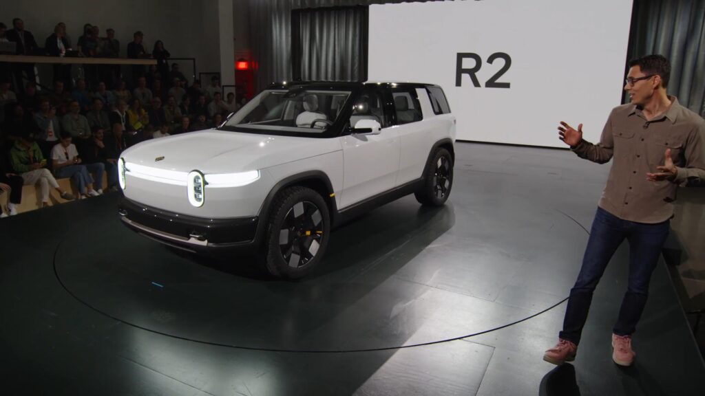 présentation du Rivian R2 // Source : capture live vidéo Rivian