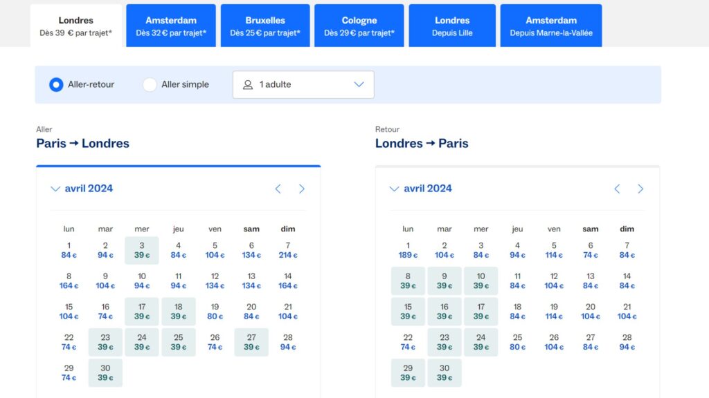 Plus de chances de trouver des tarifs avatangeux sur Eurostar // Source : Eurostar